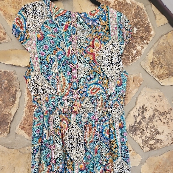 Cupshe Floral Paisley Sleeveless Maxi Dress Sz L - Picture 5 of 8